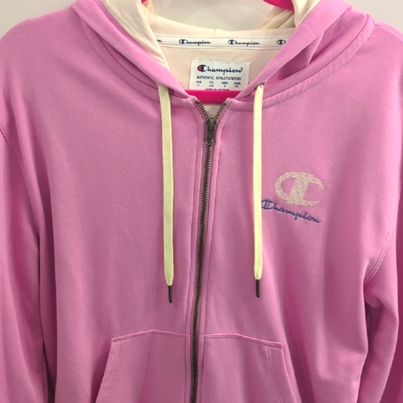 "Champion" Women's French Terry Full Zip Hoodie, Left Chest Script Size ( L ) - Picture 9 of 10